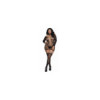 Bodystocking résille guêpière grande taille réversible avec tour de cou 